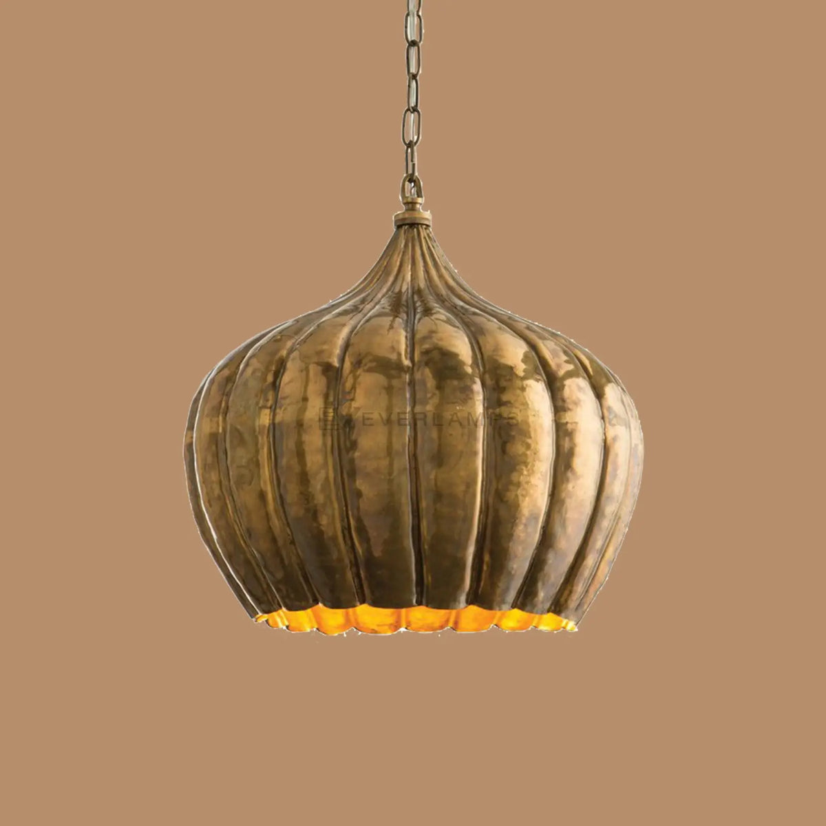 Ridgewell Ribbed Onion-Dome Pendant Light