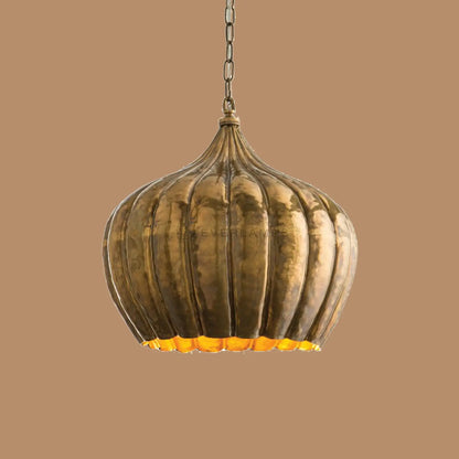 Ridgewell Ribbed Onion-Dome Pendant Light
