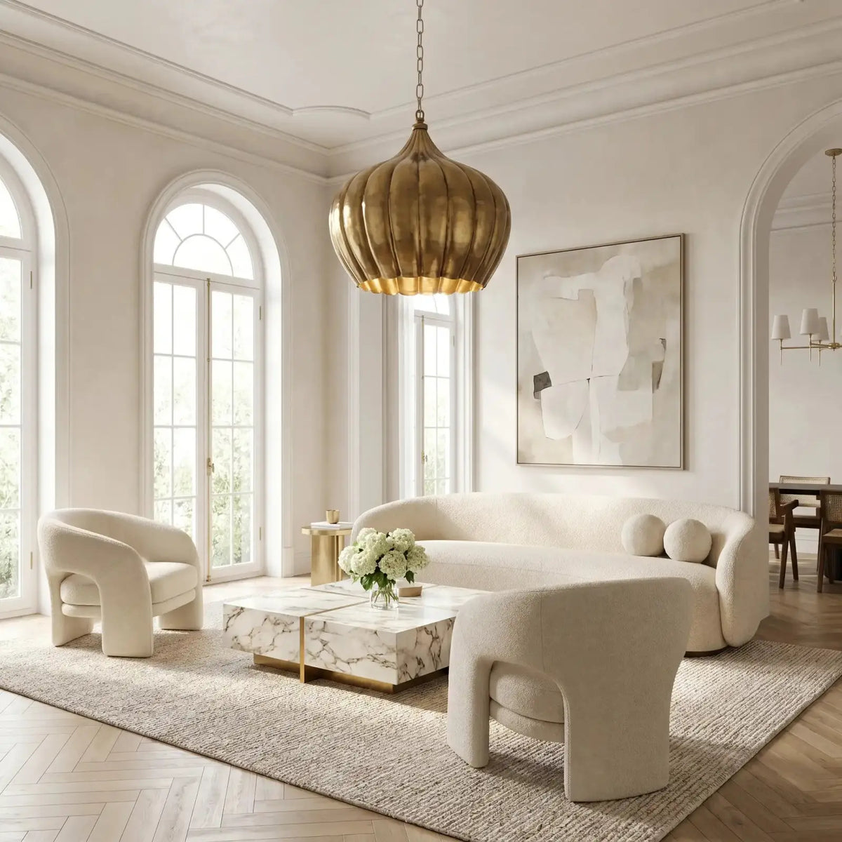 Ridgewell Ribbed Onion-Dome Pendant Light