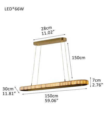 Ring Alabaster Oval Chandelier for Kitchen Island - L120*W30*H7CM/L47.2"*W11.8"*H2.8"Gold + Whiteeverlamps