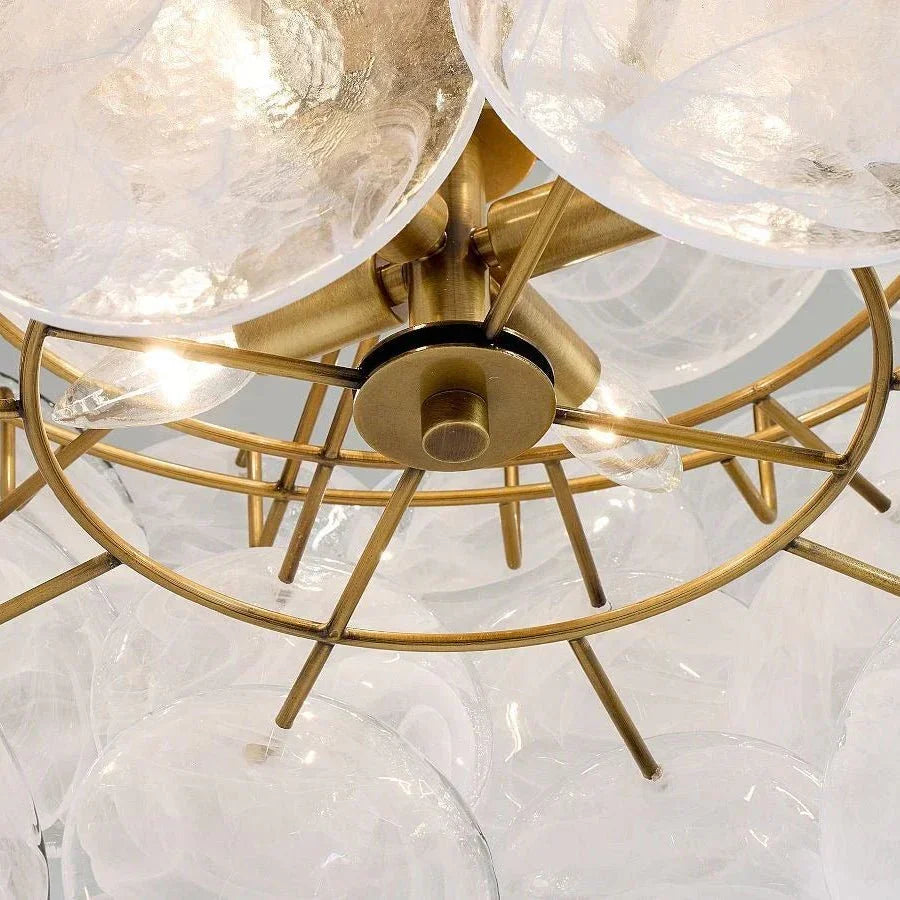 Riviera Glass Disc Chandelier 26" - everlamps