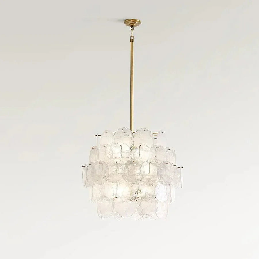Riviera Glass Disc Chandelier 26" - everlamps