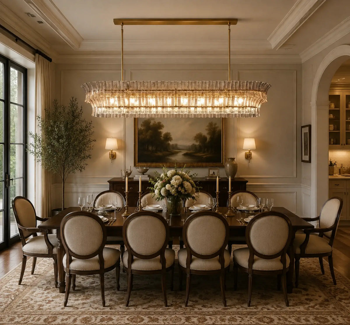 Romanion Glass Linear Chandelier
