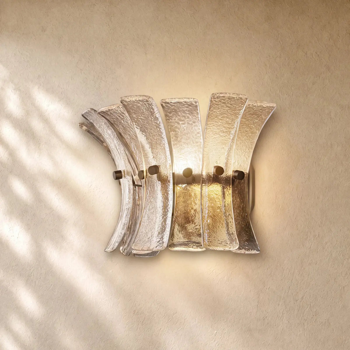 Romanion Glass Sconce 13” - Bronze / Clear