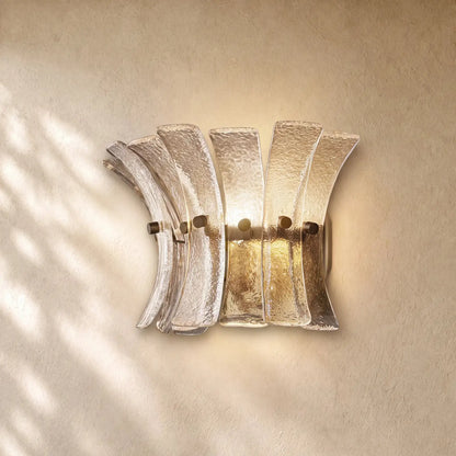 Romanion Glass Sconce 13” - Bronze / Clear