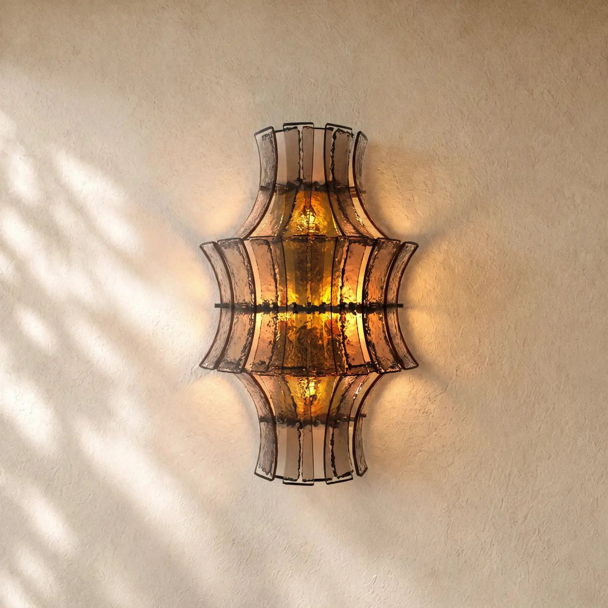 Romanion Glass Sconce 23” - Bronze / Smoke