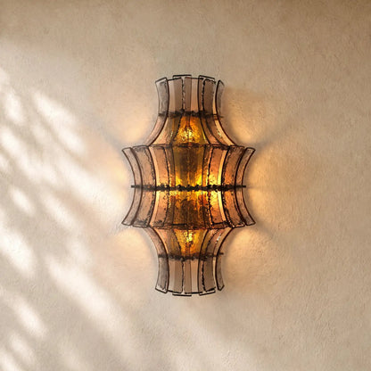Romanion Glass Sconce 23” - Bronze / Smoke