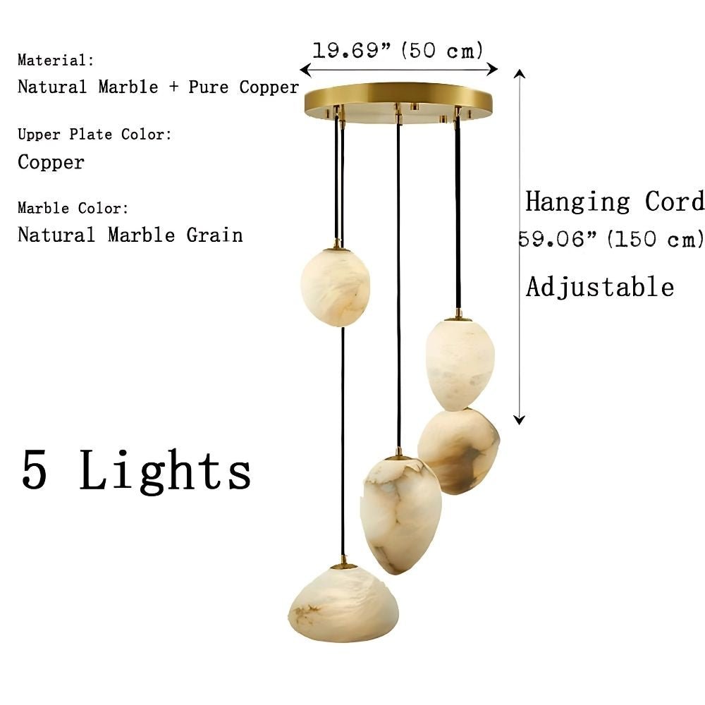 Sage Marble Chandelier - 5 Lightseverlamps