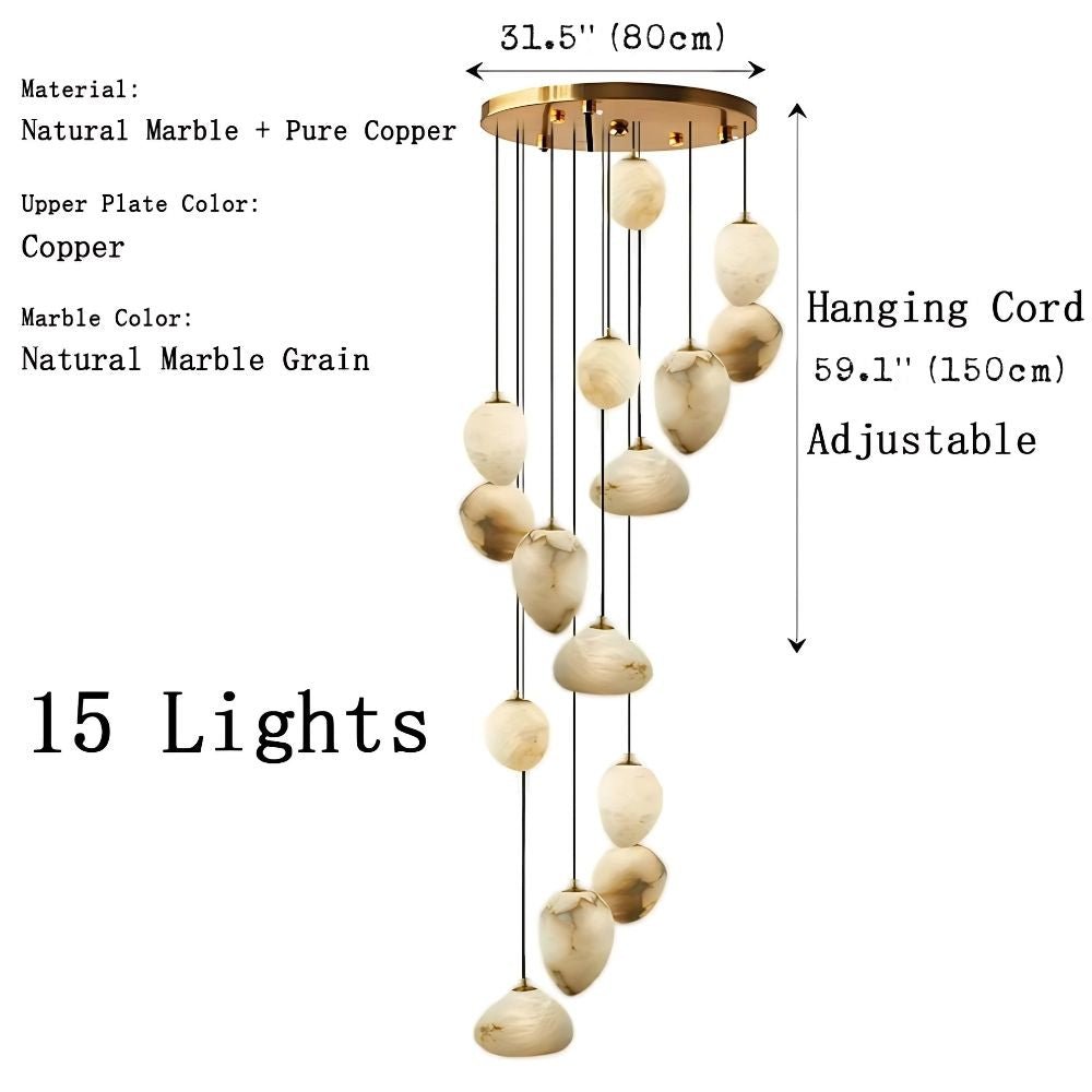 Sage Marble Chandelier - 5 Lightseverlamps