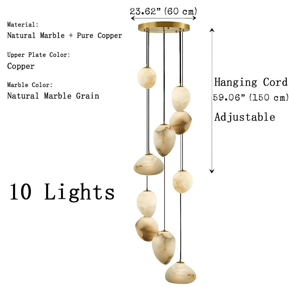 Sage Marble Chandelier - 5 Lightseverlamps