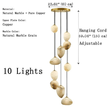 Sage Marble Chandelier - 5 Lightseverlamps