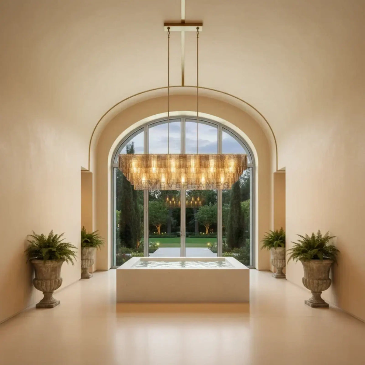 Sirena Glass Rectangular Chandelier