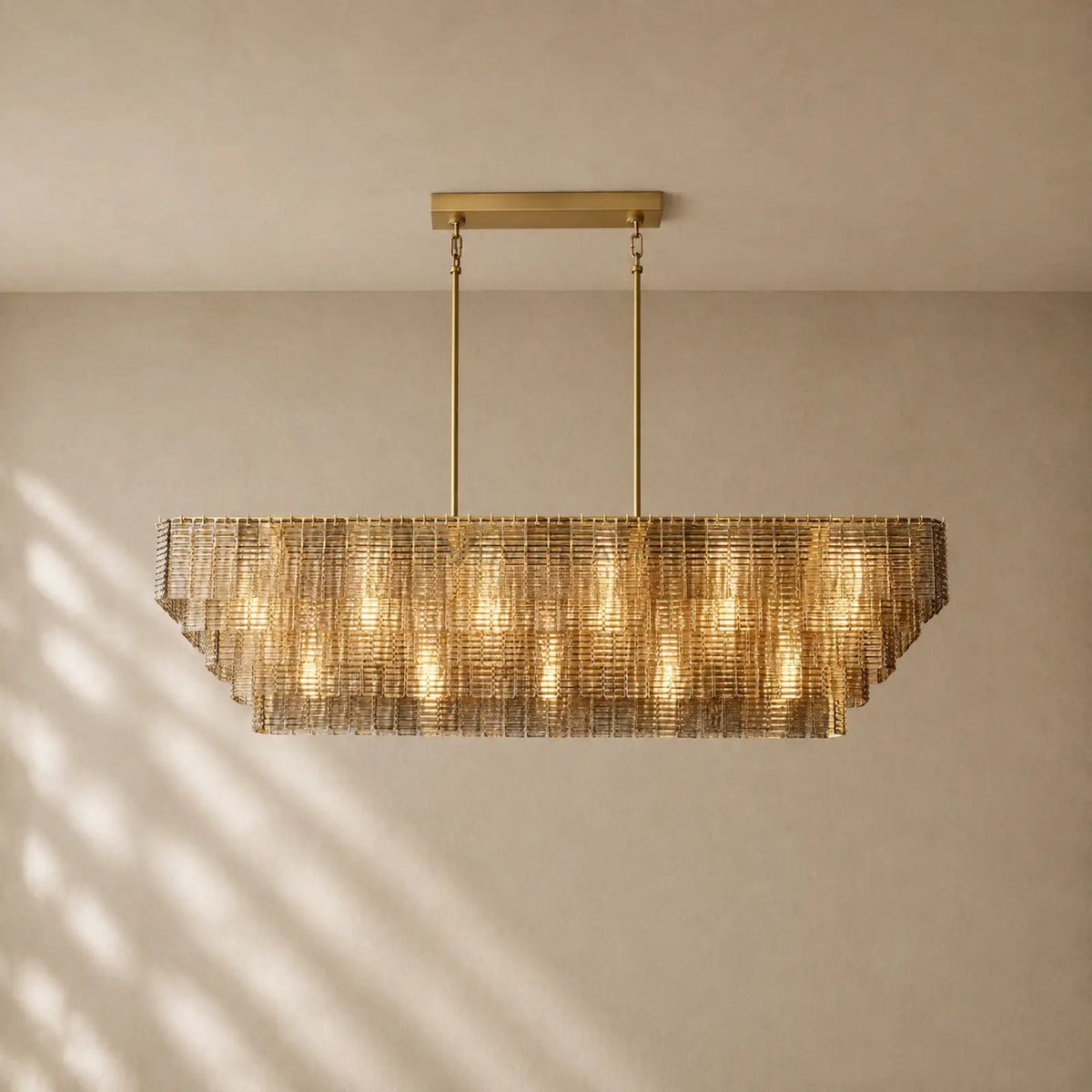 Sirena Glass Rectangular Chandelier
