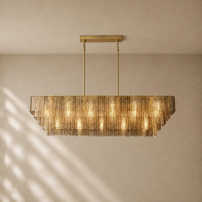 Sirena Glass Rectangular Chandelier