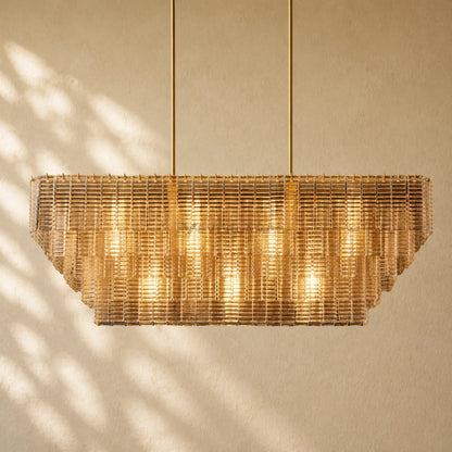 Sirena Glass Rectangular Chandelier