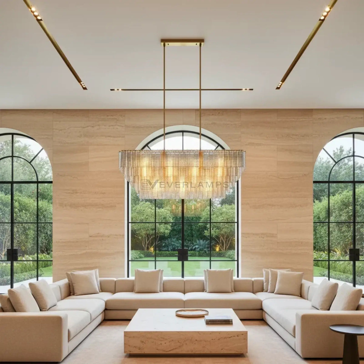 Sirena Glass Rectangular Chandelier