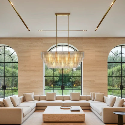 Sirena Glass Rectangular Chandelier