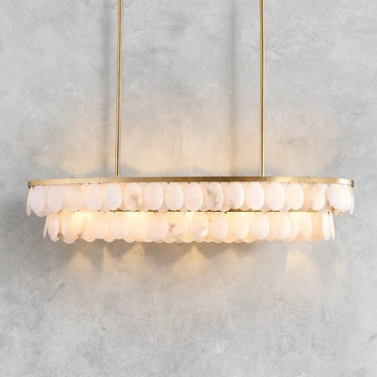 Solene Alabaster Linear Chandelier 45"