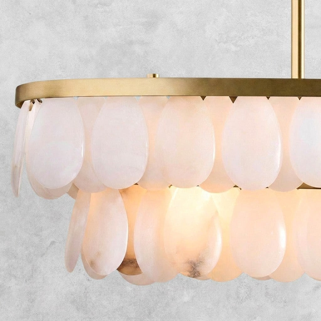 Solene Alabaster Linear Chandelier 45"