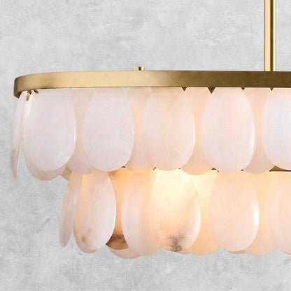 Solene Alabaster Linear Chandelier 45"
