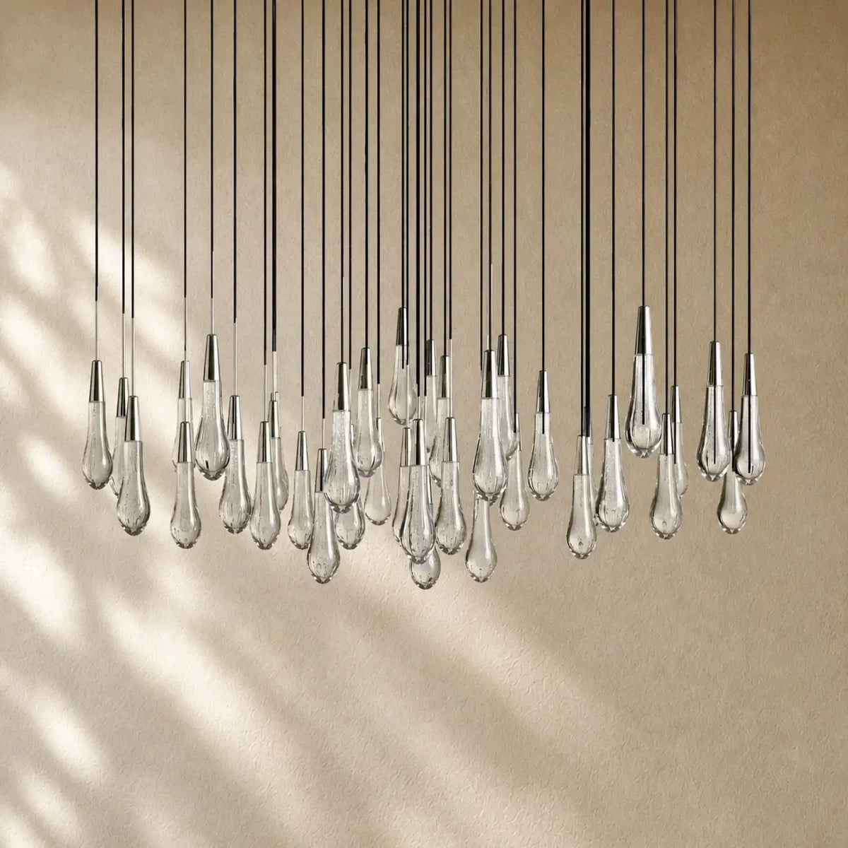 Soltairan Round Chandelier 17’’ 24’’ 36’’ 48’’ 58’’ - 39-Light 48’’ / Nickel