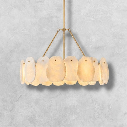 Spanish Alabaster 24" Circular Chandelier
