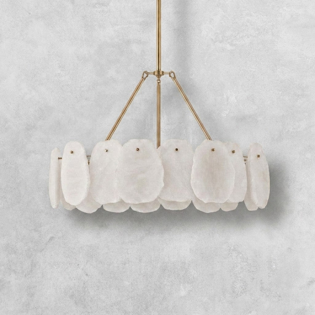 Spanish Alabaster 24" Circular Chandelier