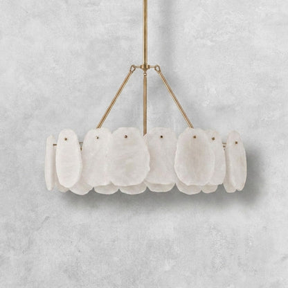 Spanish Alabaster 24" Circular Chandelier