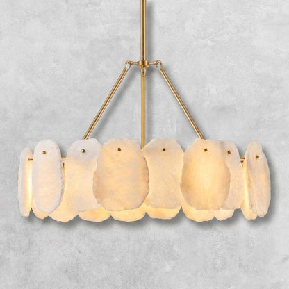 Spanish Alabaster 24" Circular Chandelier