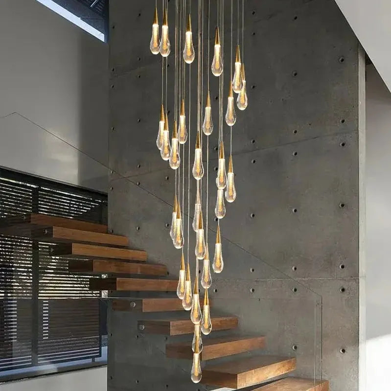 Spiral Raindrop Staircase Ceiling Lighting - 1 LightsWarm White 3000keverlamps