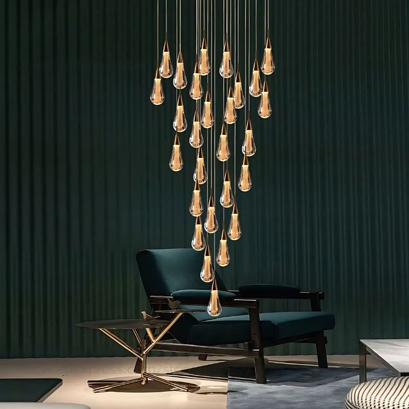 Spiral Raindrop Staircase Ceiling Lighting - 1 LightsWarm White 3000keverlamps