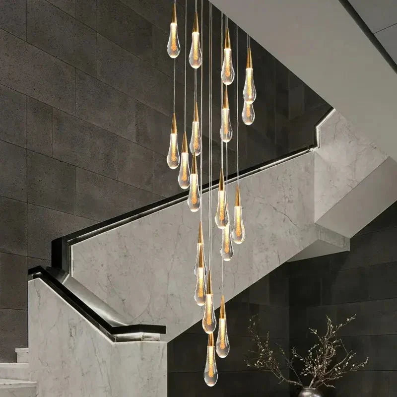 Spiral Raindrop Staircase Ceiling Lighting - 1 LightsWarm White 3000keverlamps