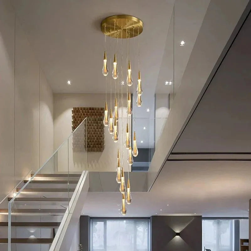 Spiral Raindrop Staircase Ceiling Lighting - 1 LightsWarm White 3000keverlamps