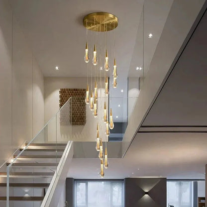 Spiral Raindrop Staircase Ceiling Lighting - 1 LightsWarm White 3000keverlamps