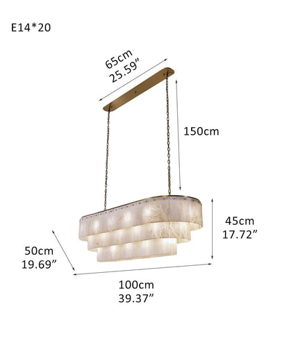 Stairwell Luxury Modern LED High Ceiling Large Alabaster Chandelier - 20 - light - L100*W50*H45CM/L39.37"*W19.69"*H17.72"Warm lightWhite + Brasseverlamps
