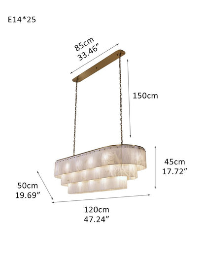 Stairwell Luxury Modern LED High Ceiling Large Alabaster Chandelier - 25 - light - L120*W50*H45CM/L47.24“*W19.69“*H17.72"Warm lightWhite + Brasseverlamps
