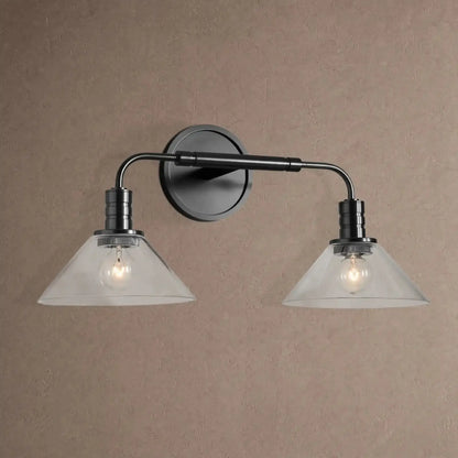 Theron Double Wall Sconce - Clear / Black
