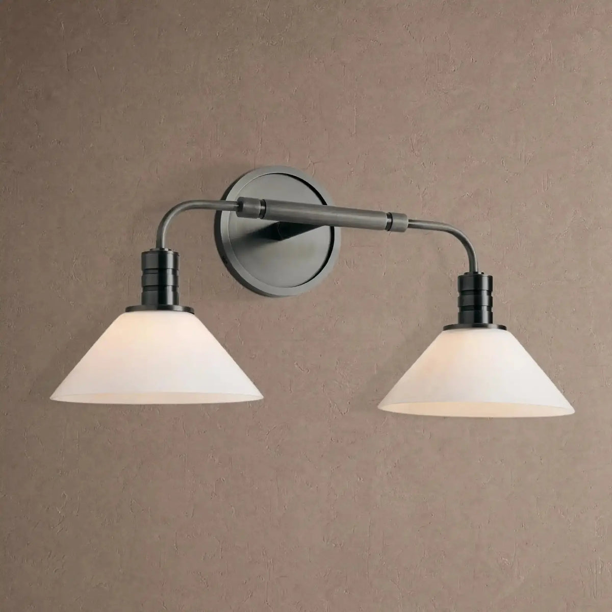 Theron Double Wall Sconce - Milk / Black