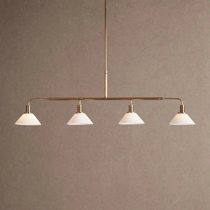 Theron Glass Linear Chandelier - 50’’ / Milk / Brass