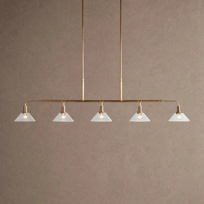 Theron Glass Linear Chandelier - 60’’ / Clear / Brass