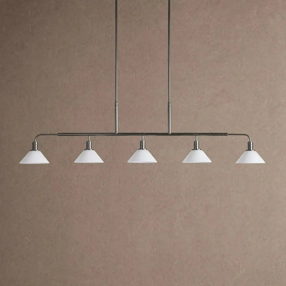 Theron Glass Linear Chandelier - 60’’ / Milk / Black