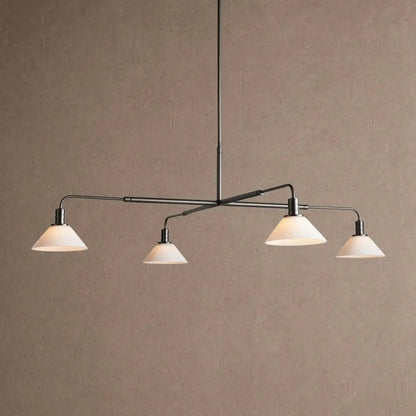 Theron Glass Round Chandelier 30’’ 52’’ - 52’’ / Black / Milk