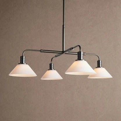 Theron Glass Round Chandelier 30’’ 52’’ - 30’’ / Black / Milk