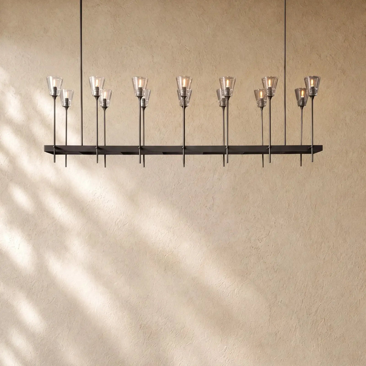 Torch De Vera Rectangular Chandelier - 67’’ / Bronze