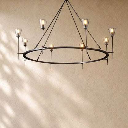 Torch de Vera Round Chandelier - Bronze / 58’’