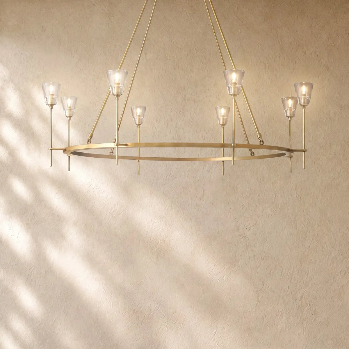 Torch de Vera Round Chandelier - Lacquered Burnished Brass / 58’’
