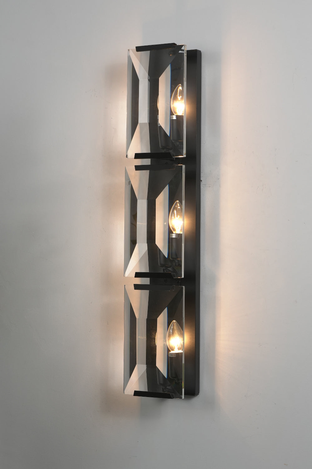Triple Sparkling Faceted Wall Light - view 13 | everlamps