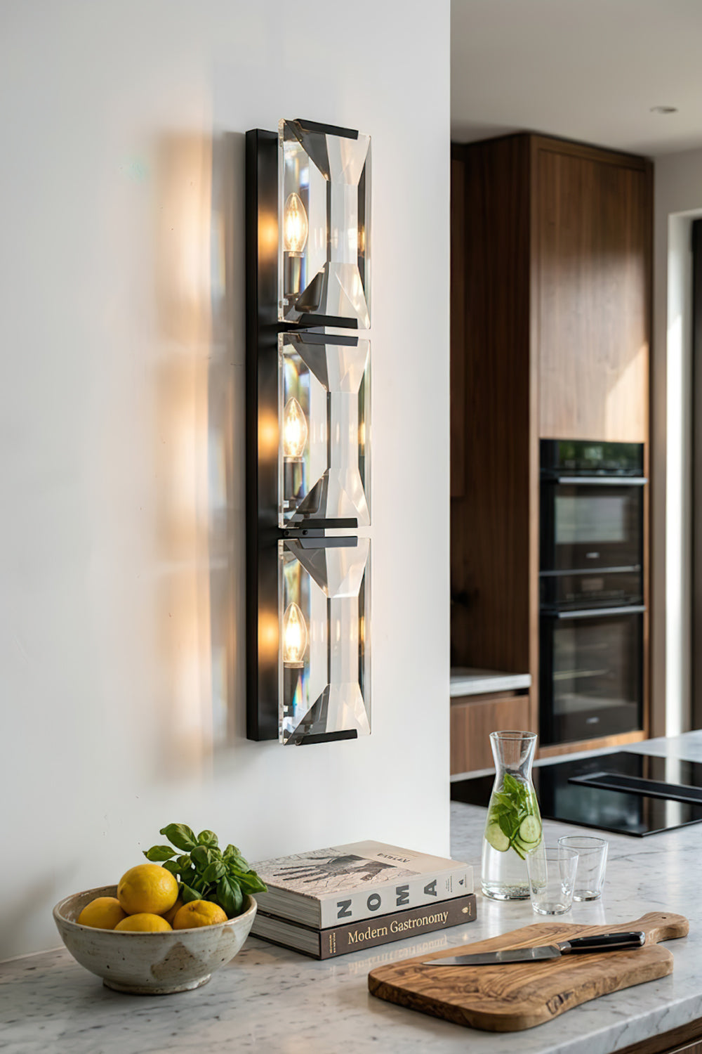 Triple Sparkling Faceted Wall Light - view 7 | everlamps