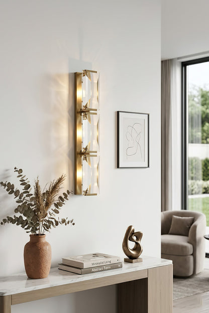 Triple Sparkling Faceted Wall Light - view 4 | everlamps