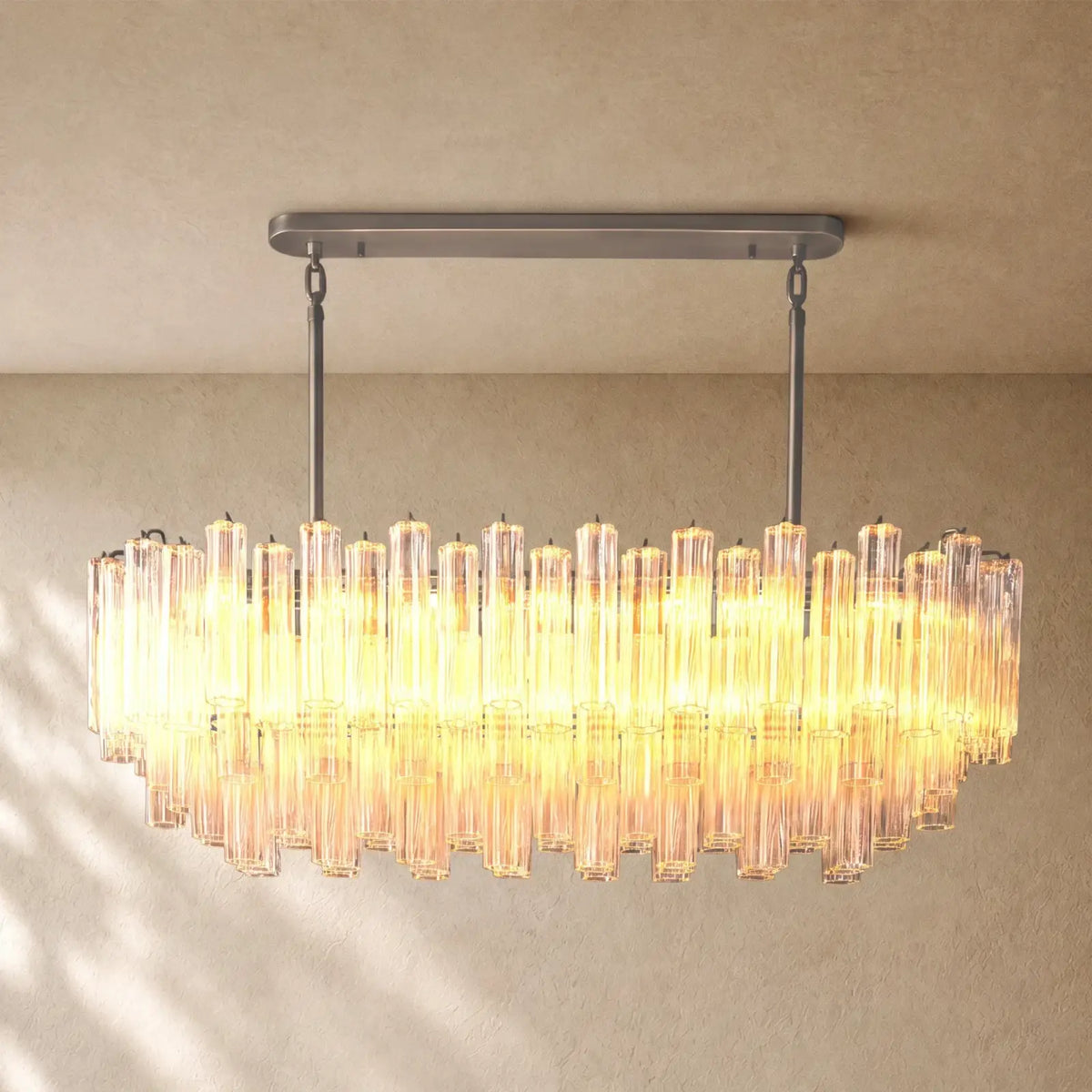 Tronchy Glass Linear Chandelier - Bronze / 86’’ / Smoke